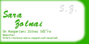 sara zolnai business card